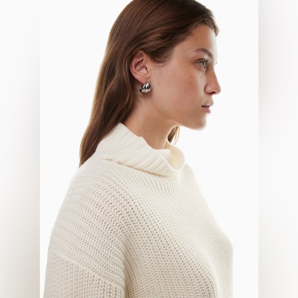 Aritzia Wilfred Montpellier Turtleneck Knit Sweater | Size XS Light Birch - Picture 3 of 9